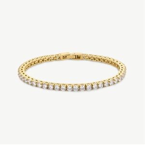 D.Louise Luxe Tennis Bracelet Gold and Bamboo Bangle Gold